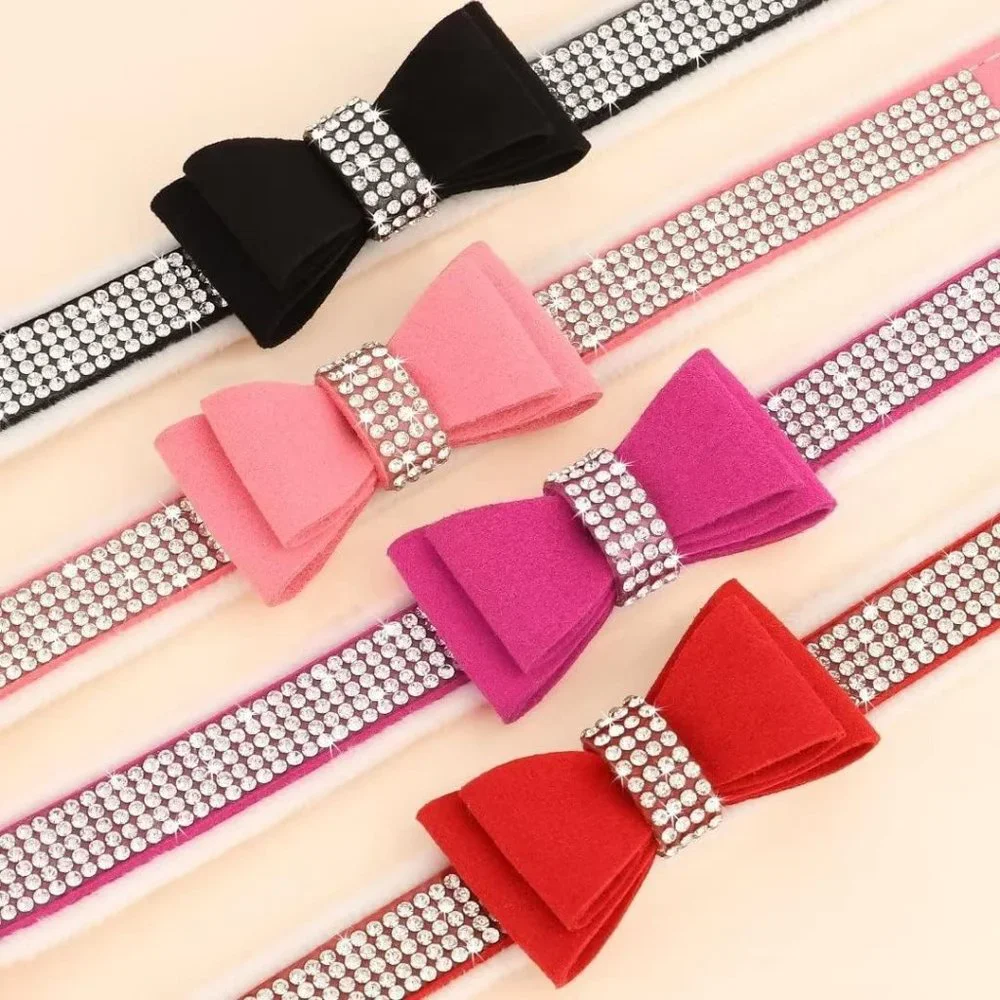 NEW Sparkling Bling Swarovski Crystal Rhinestone Pet Dog Fleece Collar +…